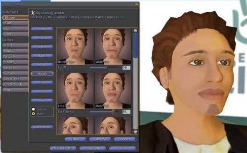 Creazione di avatar in un mondo virtuale