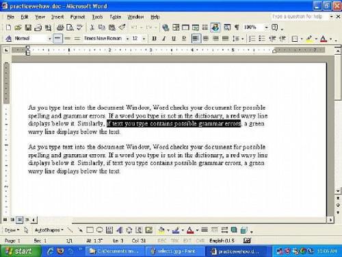 Come selezionare il testo in un documento di Microsoft Word