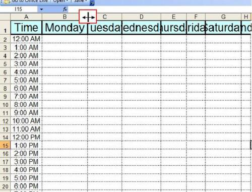 Come creare un calendario settimanale 24 ore su 24 con Excel