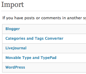 Come esportare e importare un Wordpress Blog