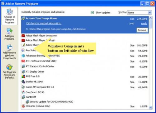 Come installare e configurare i componenti di sistema per Windows XP
