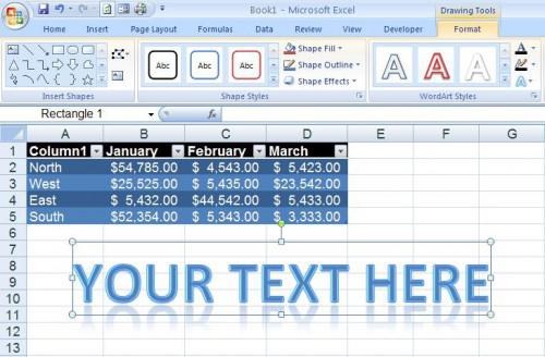 Come utilizzare un oggetto WordArt in Microsoft Excel 2007