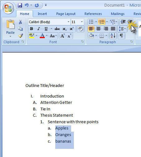 Come fare un contorno in Microsoft Word 2007